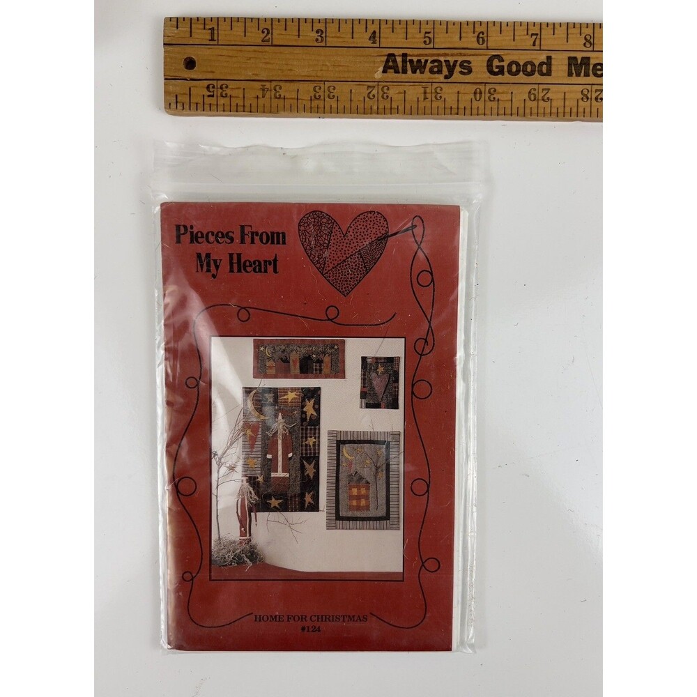Vintage 1994 HOME FOR CHRISTMAS QUILT PATTERN PIECES FROM MY HEART Sandy Gervais